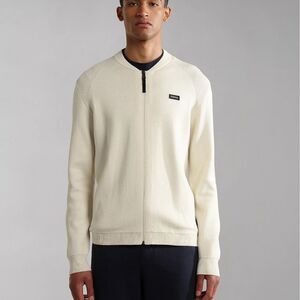 Napapijri Men D-Lofoten F/Z Whitecap Men's Cream full zip Sweater med